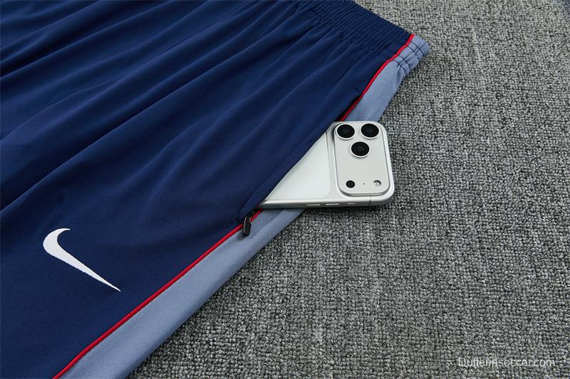 2026 England Grey Half Zipper Jacket Tracksuit + Navy  Blue Long Pants (Nike)