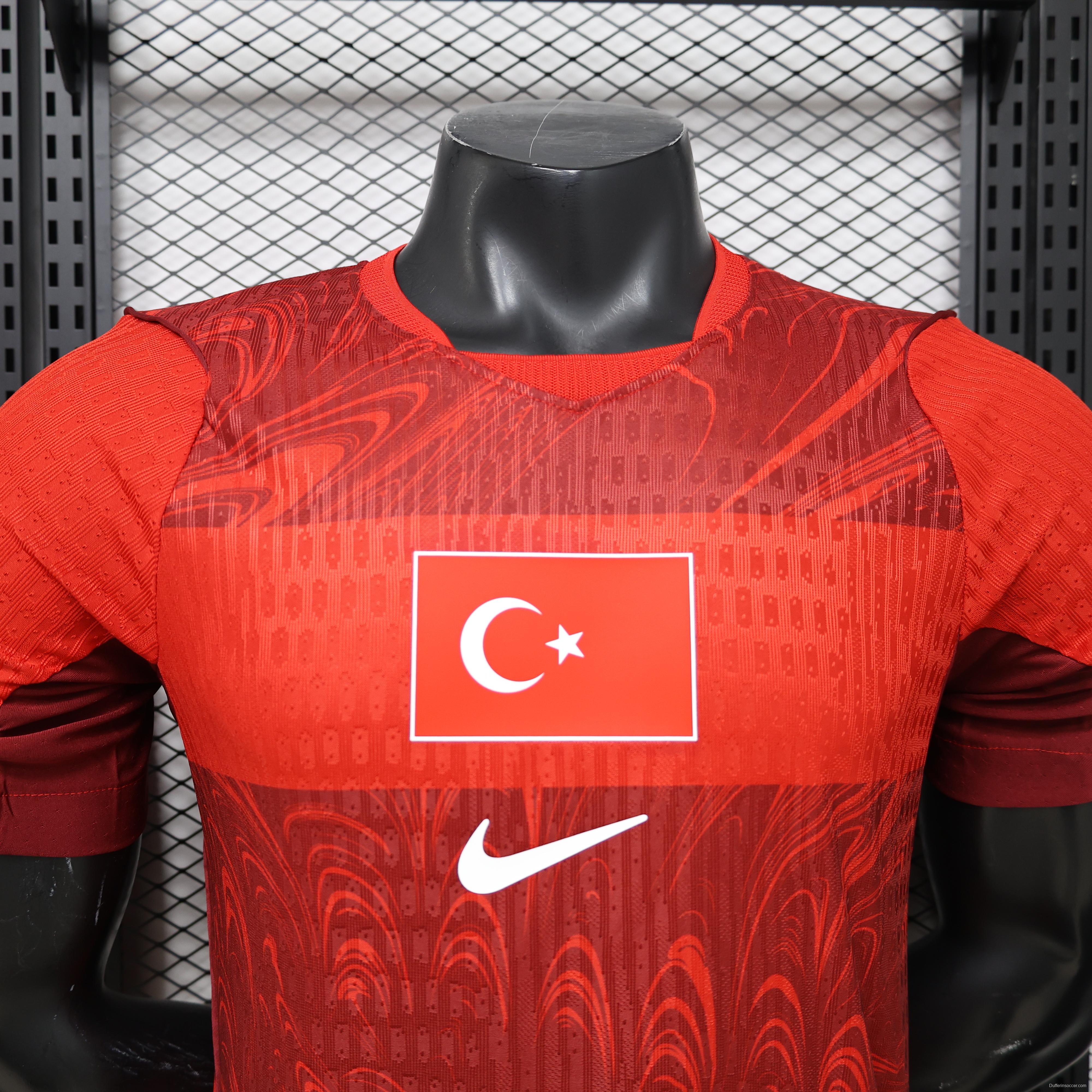 Player Version 26/27 Turkey Home  Red & Dark Red Ebru Marbling Print Jersey
