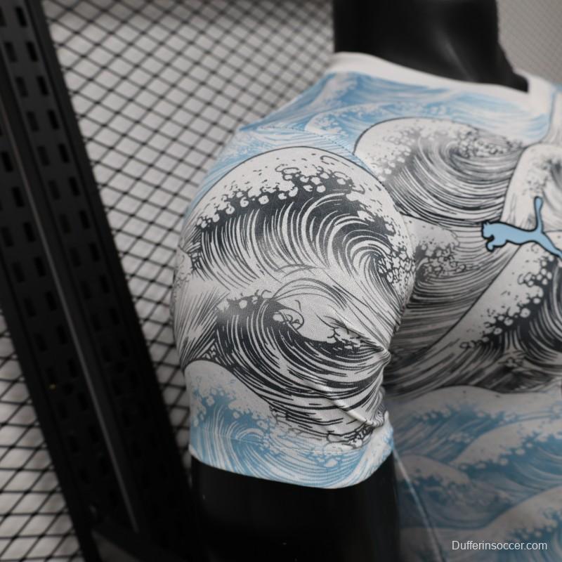 Player Version 26/27 Al-Hilal SFC White & Blue Hokusai Wave Print Special Edition Away Jersey