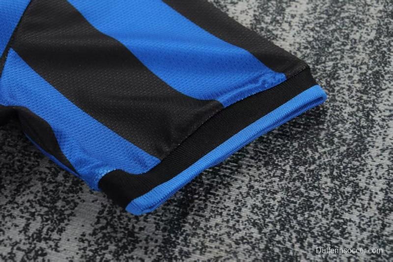 Retro 98/99 Kids  Inter Milan Blue & Black Stripe Home Jersey