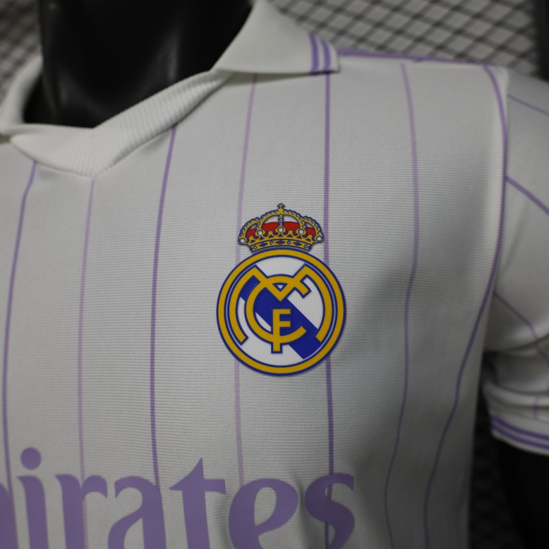 Player Version 26/27 Real Madrid Home White with Purple Pinstripe Jersey