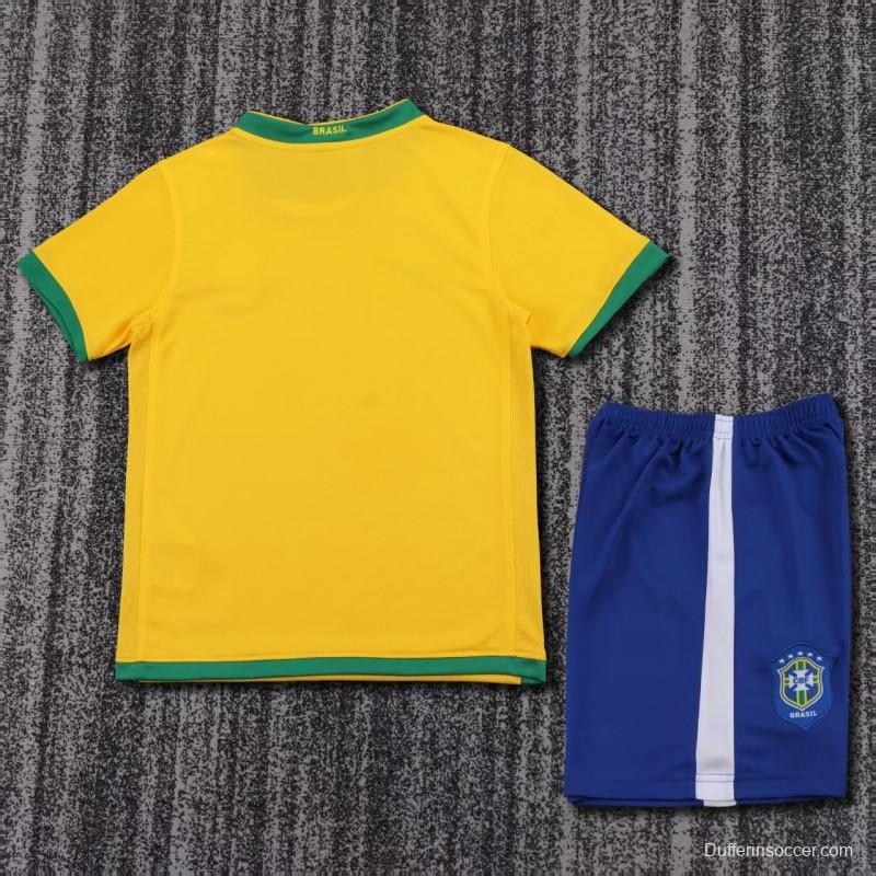 Retro Kids 2006 Brazil Home Jersey
