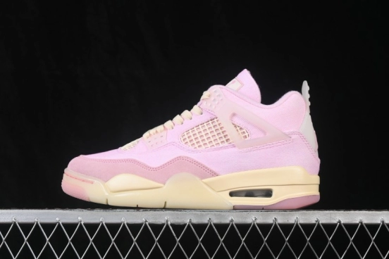 Air Jordan 4 Retro 'Iced Carmine' Basketball Shoes with Premium Suede Upper - IB6716-600