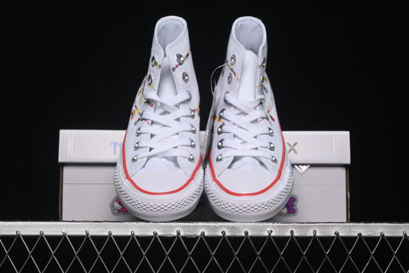Converse ×Hello Kitty and Friends Picnic Chuck Taylor All Star Hi High-Top Casual Skate Shoes - A17699C