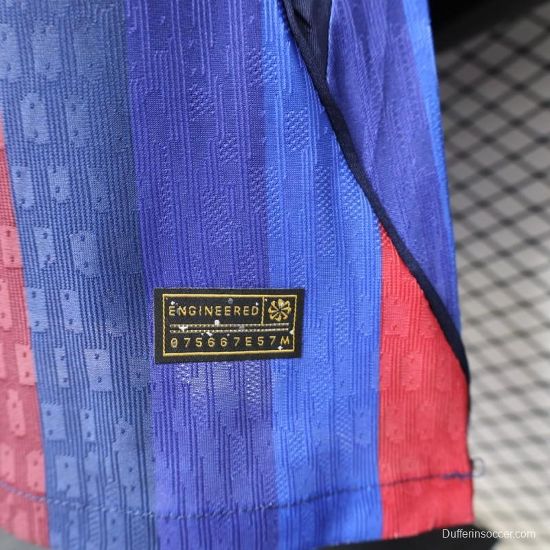 Player Version 26/27 FC Barcelona Deep Blue & Red Stripe  Home Jersey