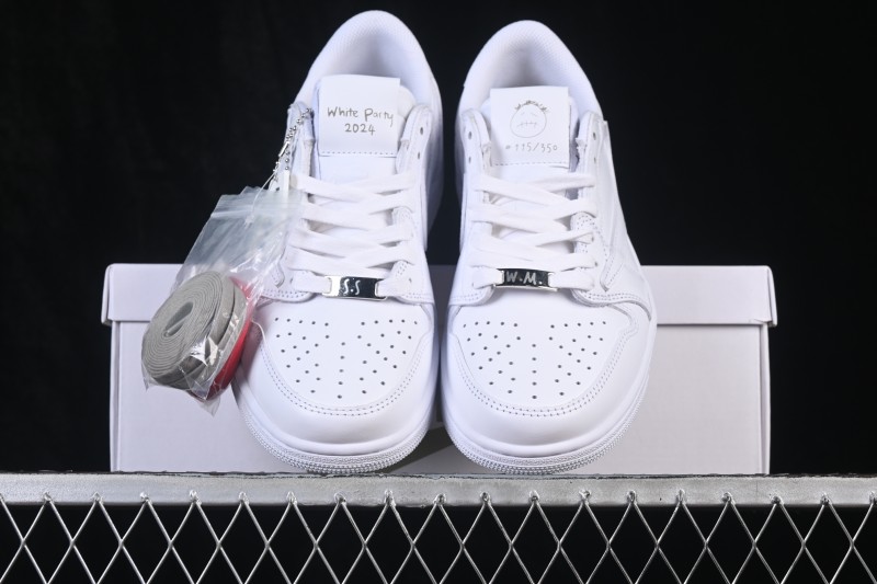 Nike Travis Scott x Air Jordan 1 Low OG Retro Sneakers with Reverse Swoosh Design - TD1228-111