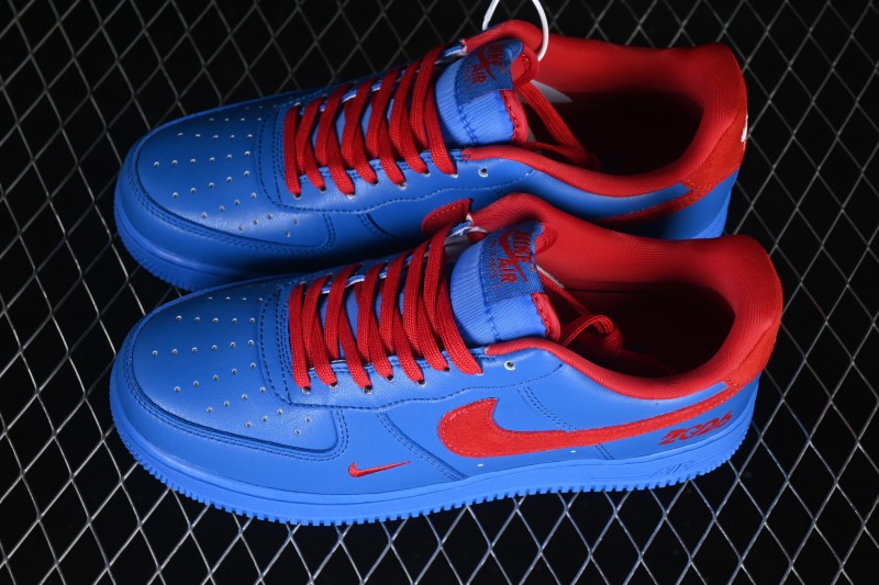 Nike Air Force 1 '07 Low Year of the Horse Limited Edition Casual Sneakers with Blue Flame and Red Accents - DF0188-128