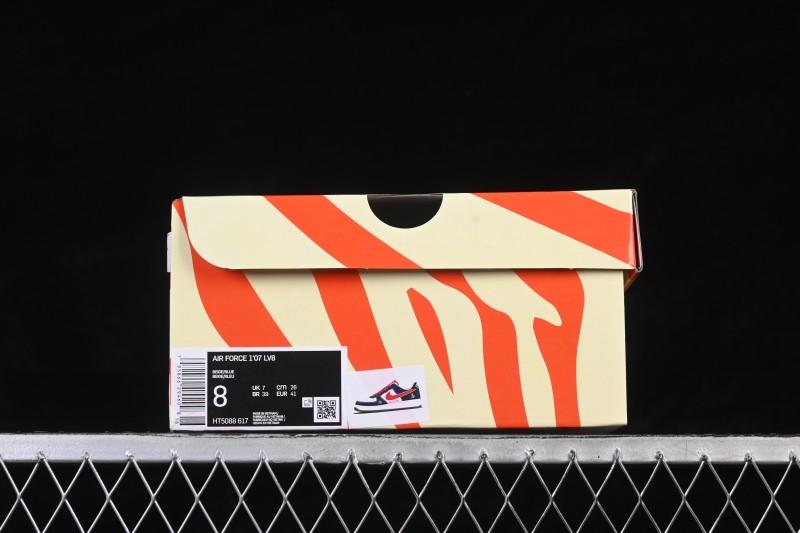 Nike Air Force 1 '07 Low Chinese New Year Edition Navy Red White Retro Basketball Sneakers - HT5088-617