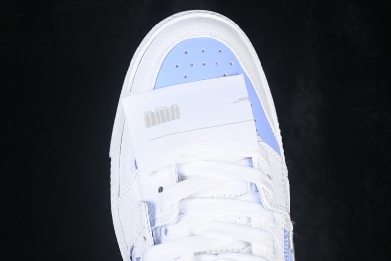 Off-White 3.0 Court Round-Toe Lace-Up Low-Top Casual Skate Shoes White Blue - AJD4