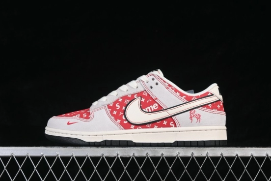 Nike SB Dunk Low Year of the Horse Limited Edition Red Pattern Retro Low-Top Casual Skateboarding Shoes - JP2026-107