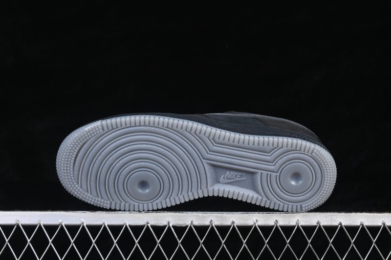 Nike Air Force 1 '07 Low Casual Sneakers with Matte All-Black Finish and Full-Length Air Cushion - IQ9791-001