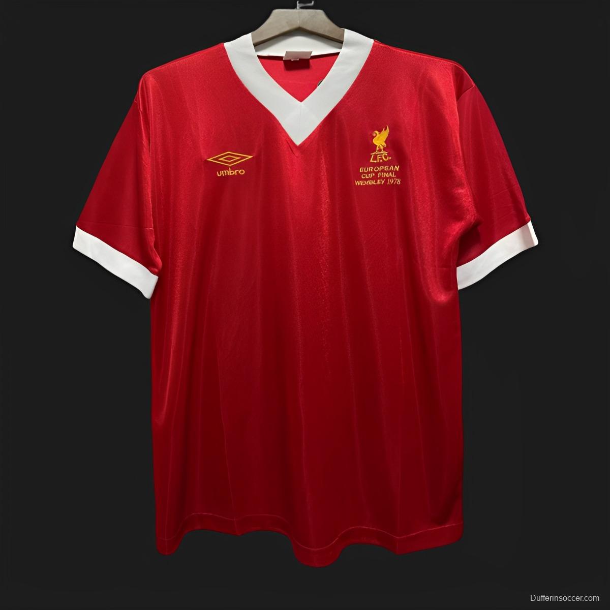 Retro 1978 Liverpool Home European Cup Final Jersey