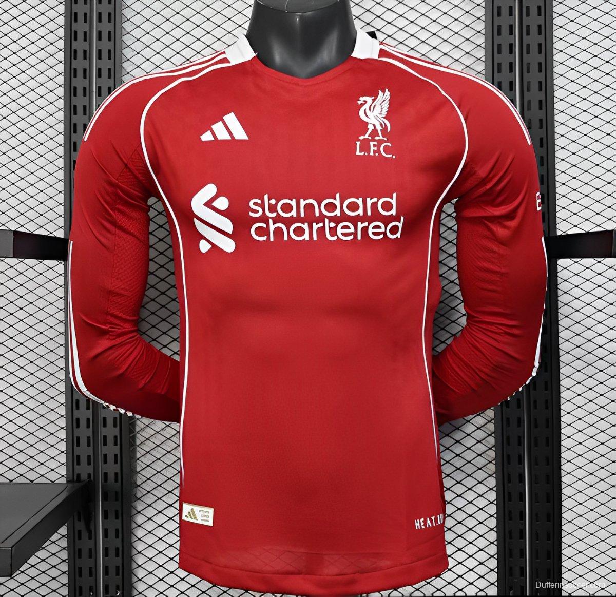 Player Version 25/26 LIverpool Home Long Sleeve Jersey