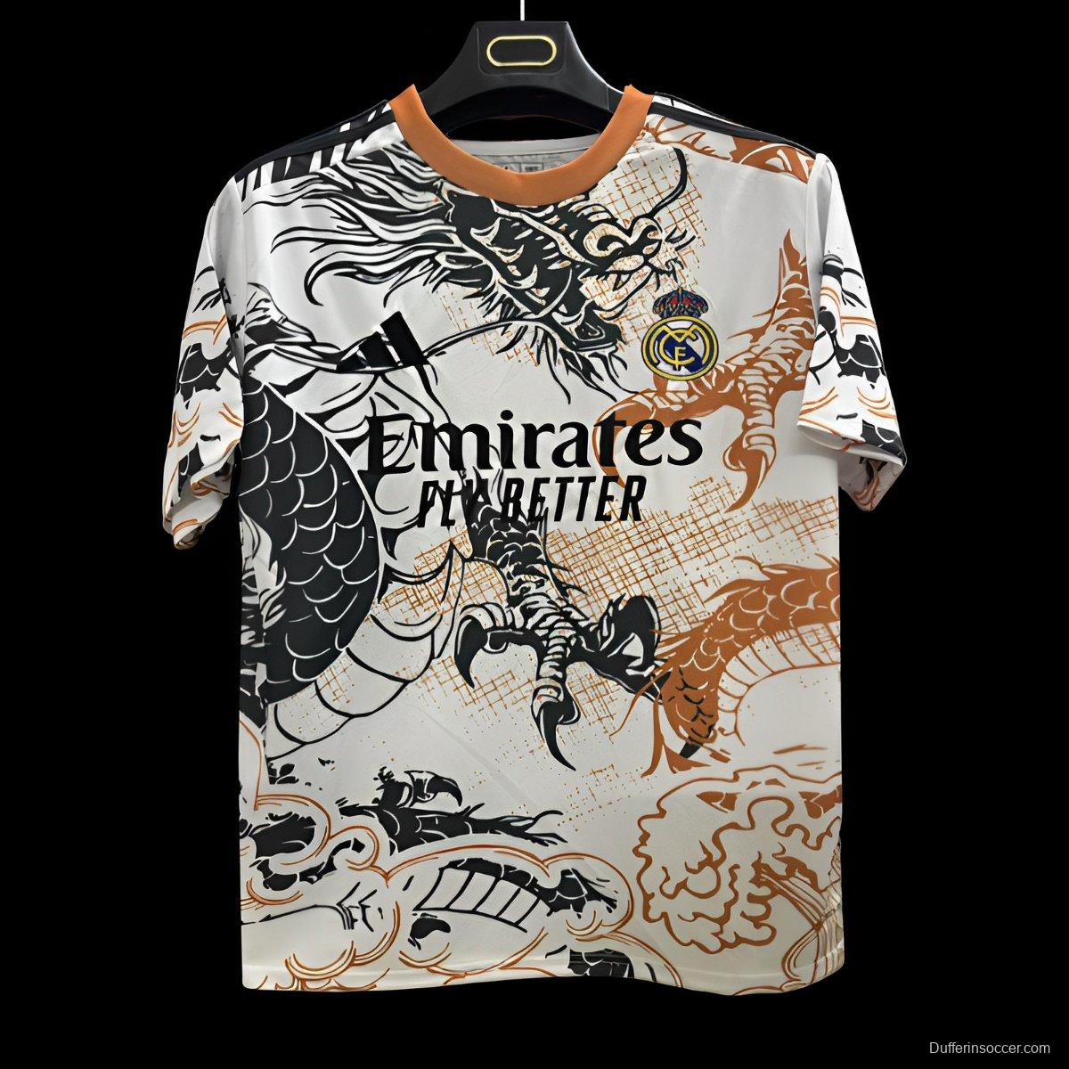 25/26 Real Madrid White with Dragon Design Jersey