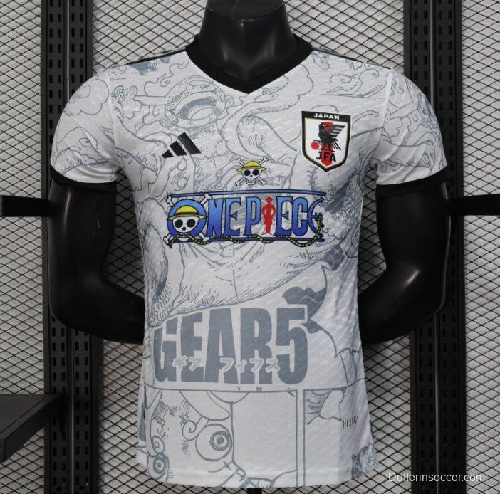 Player Version 2025 Japan White with One Piece Gear 5 Design Jersey