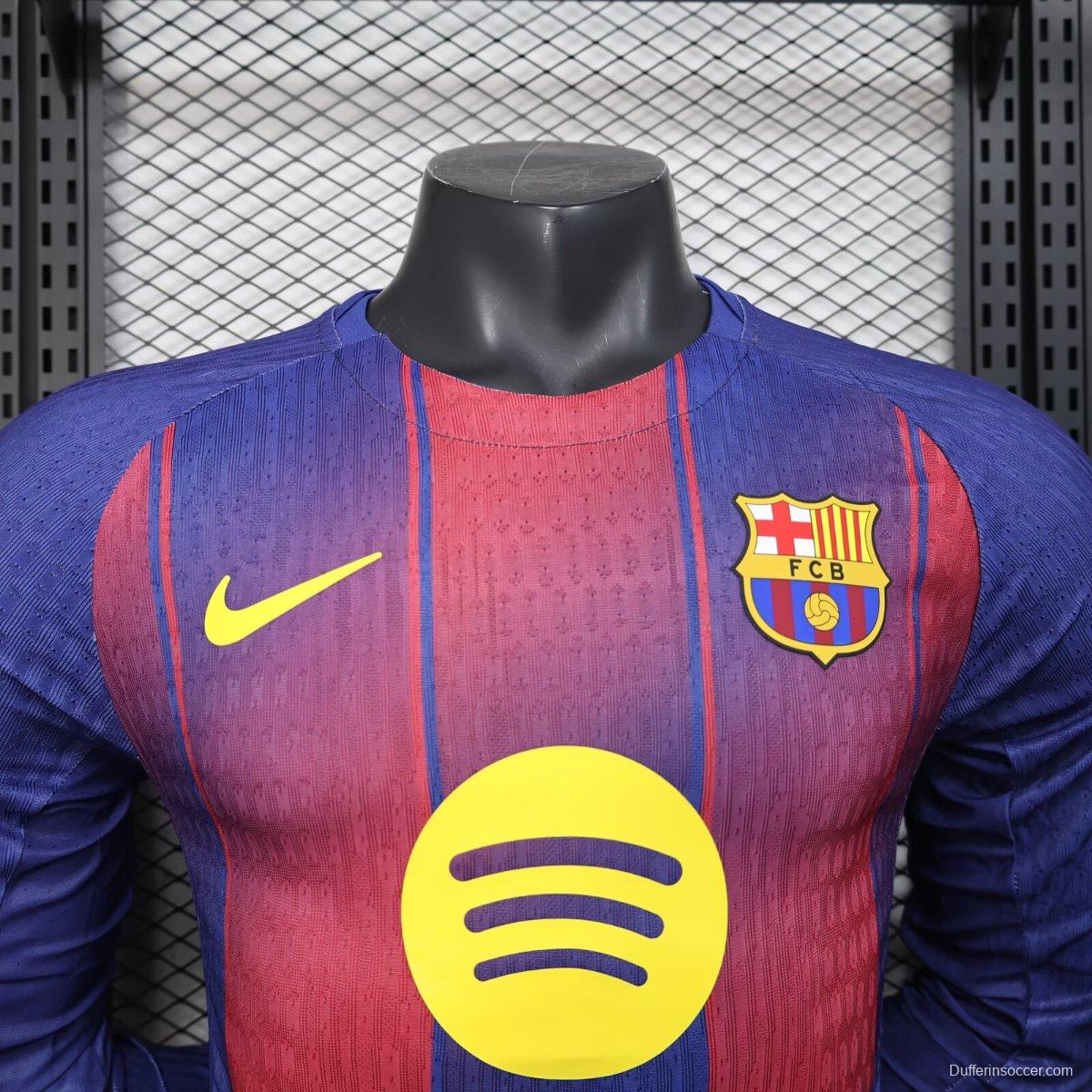 Player Version 25/26 Barcelona Home Long Sleeve Jersey