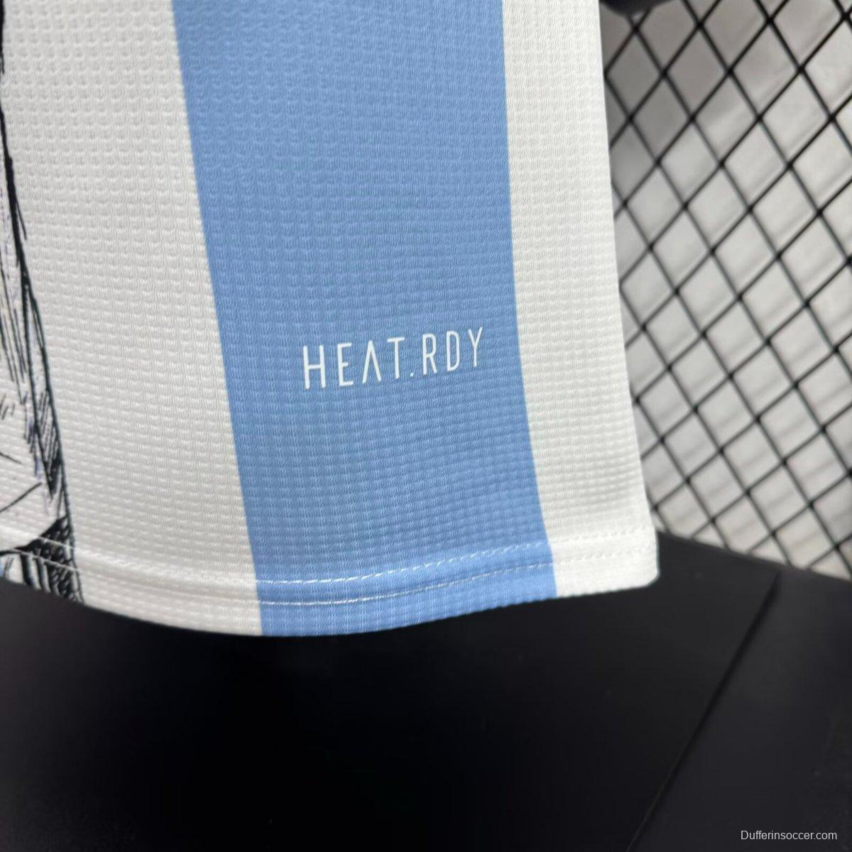 Player Version 2025 Argentina Home Sky Blue with Messi Celebration Print Jersey