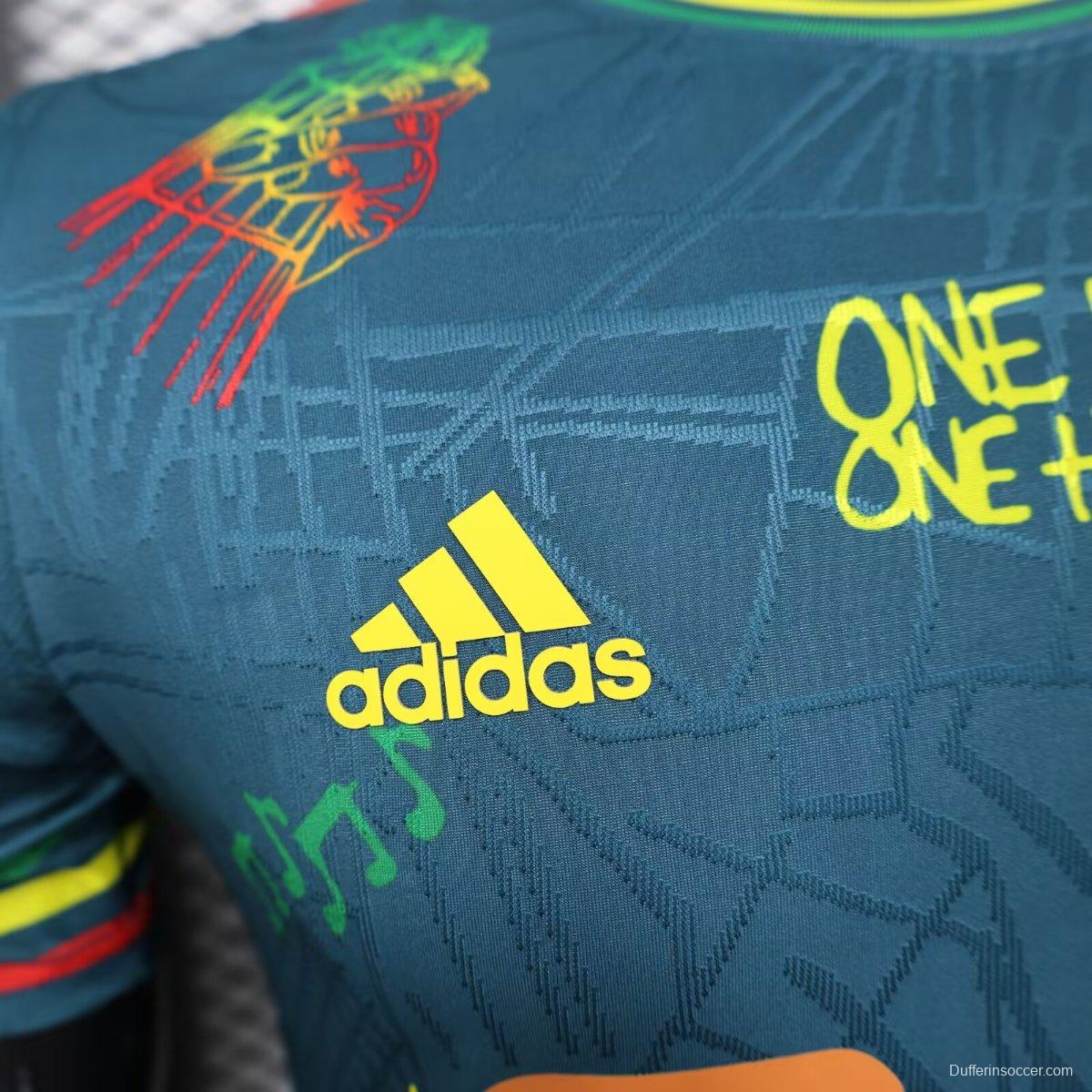 25/26 Ajax Navy Blue with Bob Marley Tribute Jersey