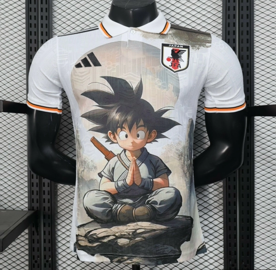 Player Version 2025 Japan White with Dragon Ball Goku Graphic Jersey