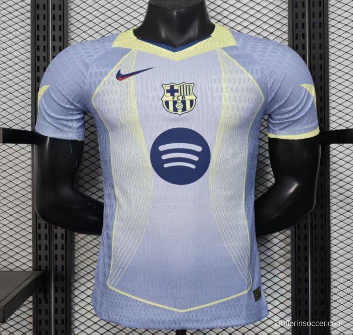 Player Version 25/26 Barcelona Light Blue with Geometric Pattern Jersey