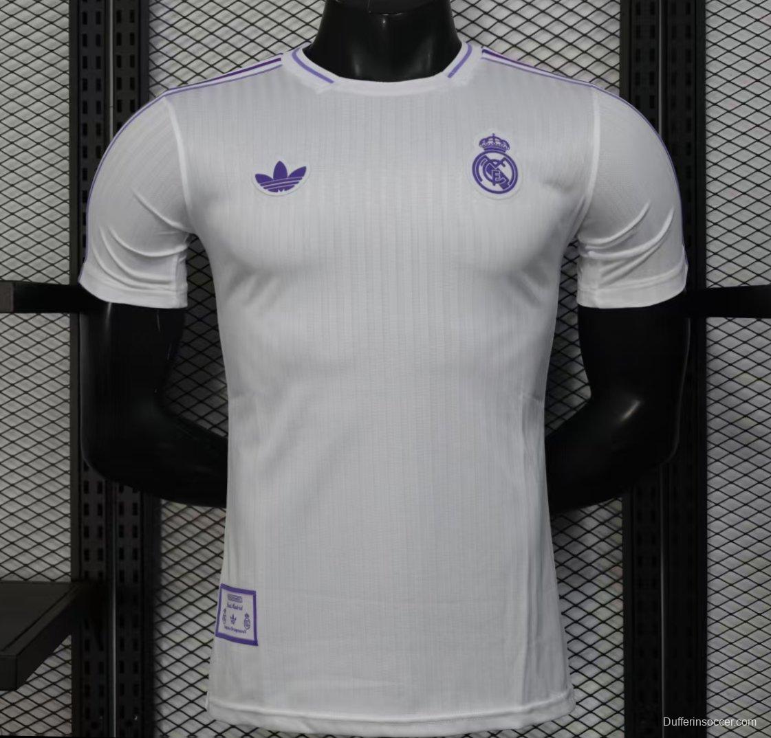 Player Version 25/26 Real Madrid White with Purple Trim Jersey