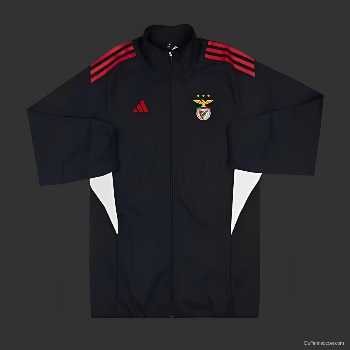25/26 Benfica BLACK Full Zipper Windbreaker