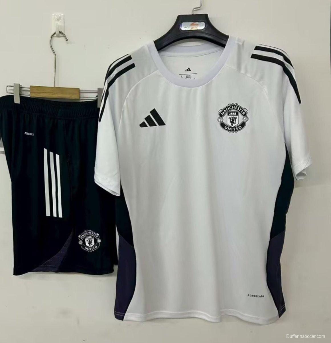25/26 Manchester United Pre-Match Training Jersey White+ Shorts