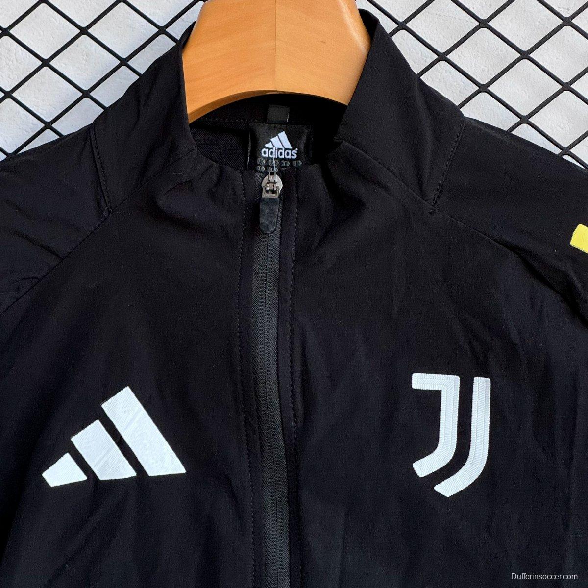 25/26 Olympique Marseille Black Full Zipper Windbreaker + Long Pants