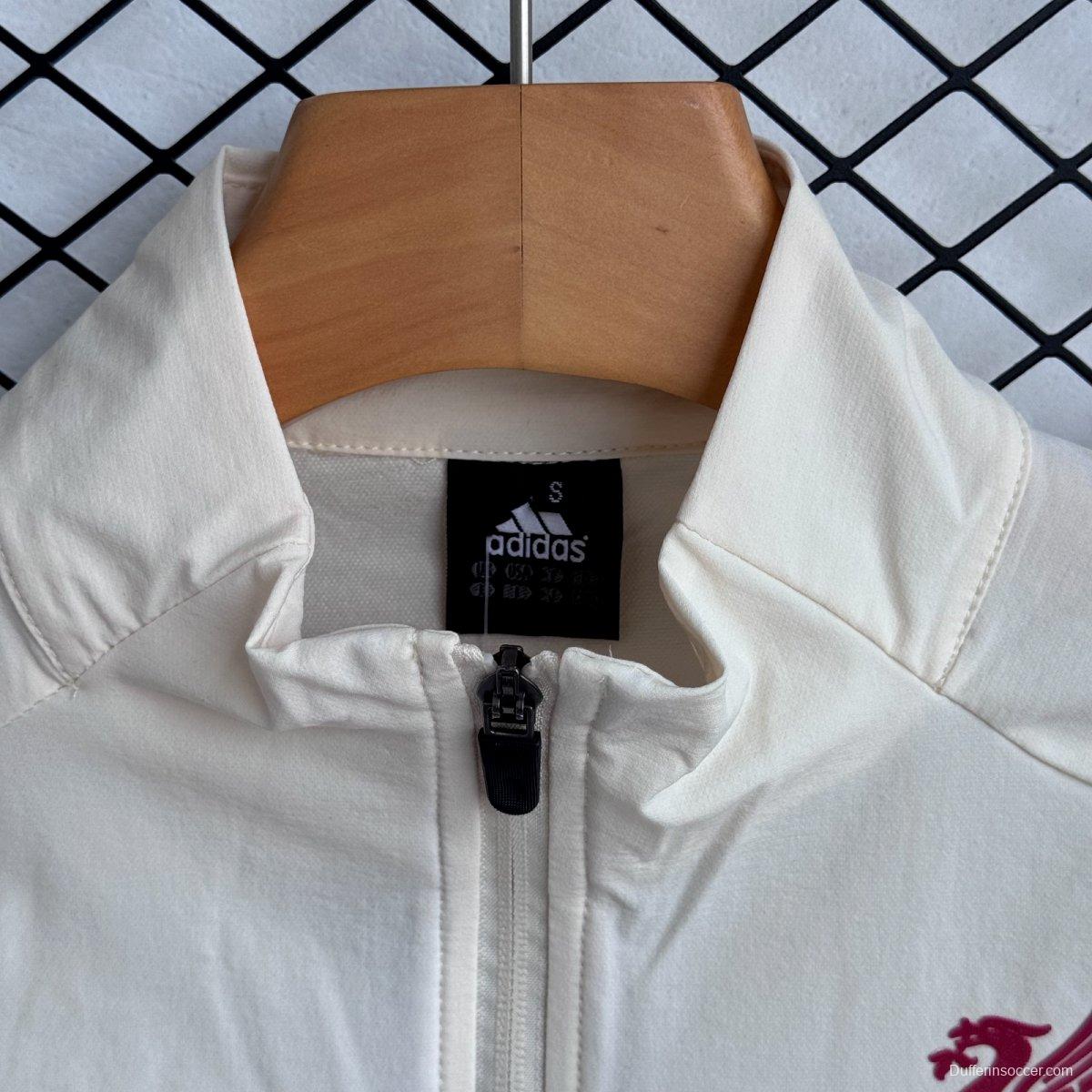 25/26 Liverpool Cream/Red Full Zipper Windbreaker + Long Pants
