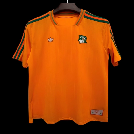 2026 Ivory Coast Adidas Terrace Icons Orange Jersey