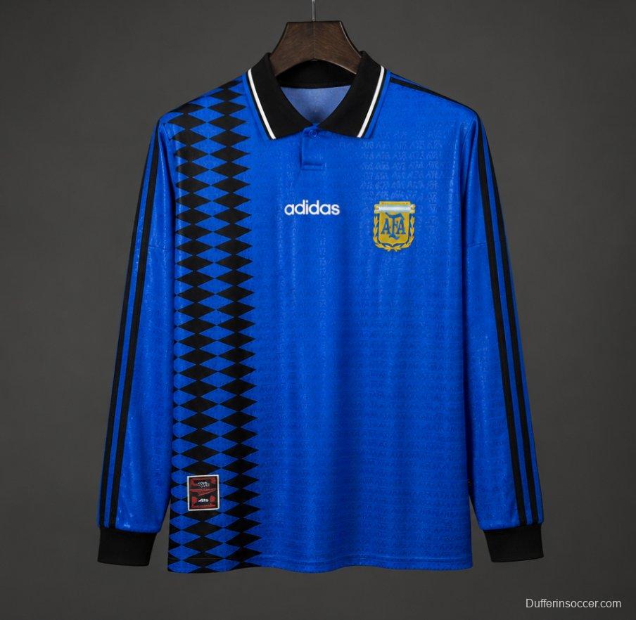 Retro 1994 Argentina Home Long Sleeve Jersey