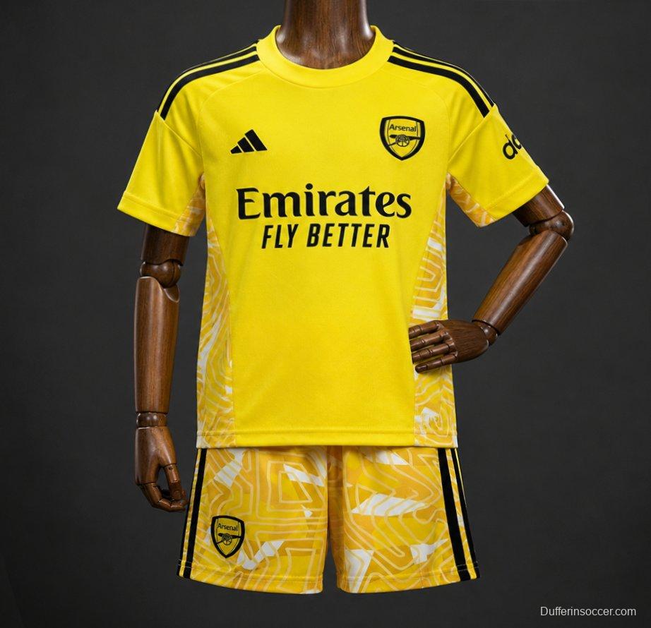26/27 Kids Arsenal Goalkeeper Yellow/White Jersey