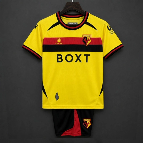 26/27 Kids Watford Home Yellow Jersey Kit