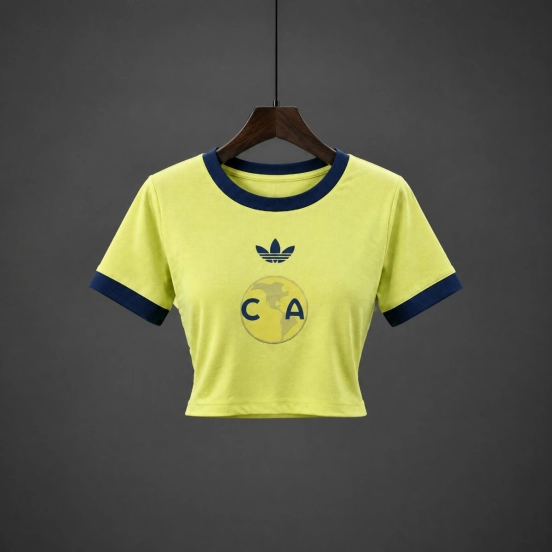 2026 Club America 110 Years Anniversary Yellow Women Crop Jersey