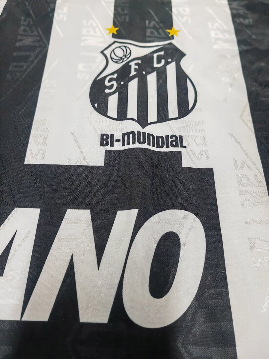 Retro 1994 Santos Away White Black Jersey